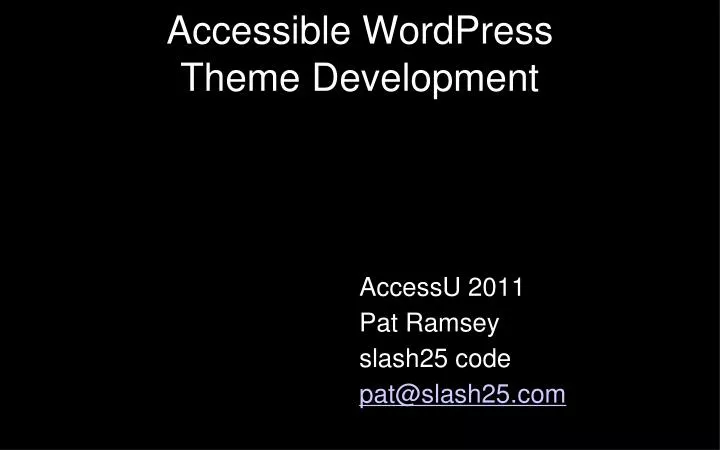accessible wordpress theme development