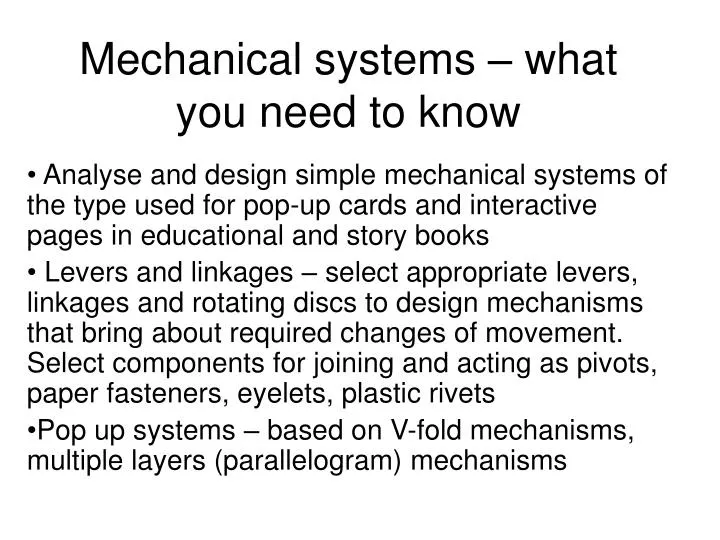 mechanical systems what you need to know