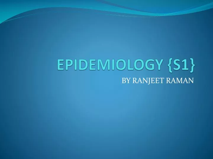 epidemiology s1