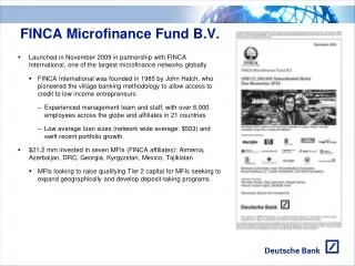 FINCA Microfinance Fund B.V.