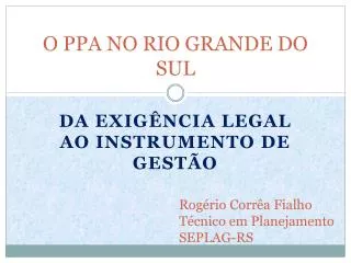 o ppa no rio grande do sul