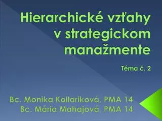hierarchick vz ahy v strategickom mana mente t ma 2