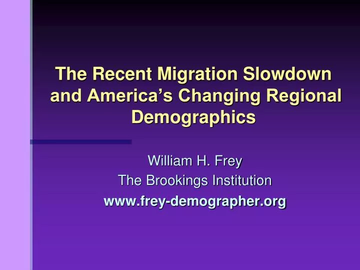 the recent migration slowdown and america s changing regional demographics