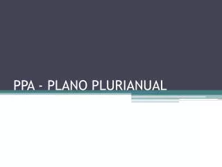 ppa plano plurianual