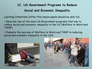 12. US Government Programs to Reduce Social and Economic Inequality