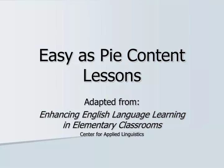 easy as pie content lessons