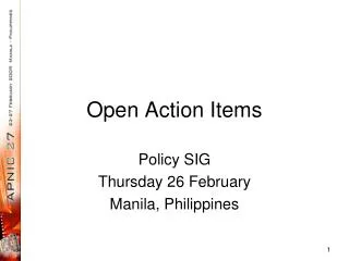 Open Action Items