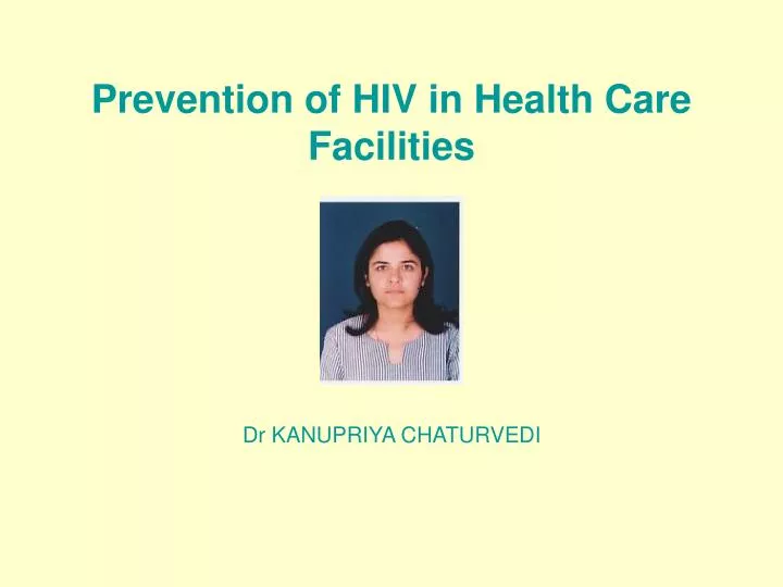 prevention of hiv in health care facilities