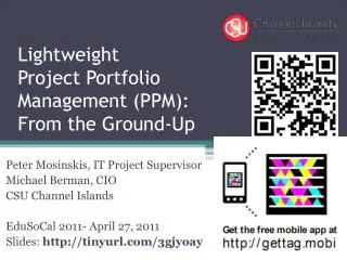 Lightweight Project Portfolio Management (PPM): From the Ground-Up