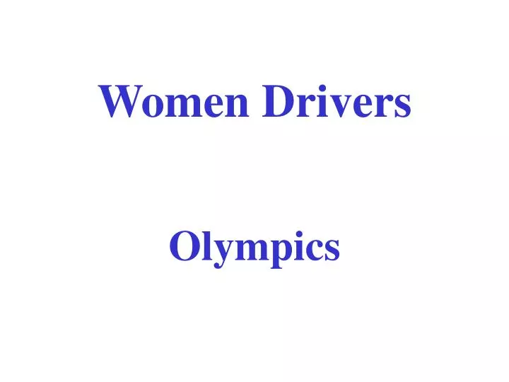 women drivers