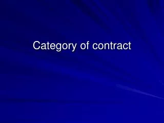 Category of contract