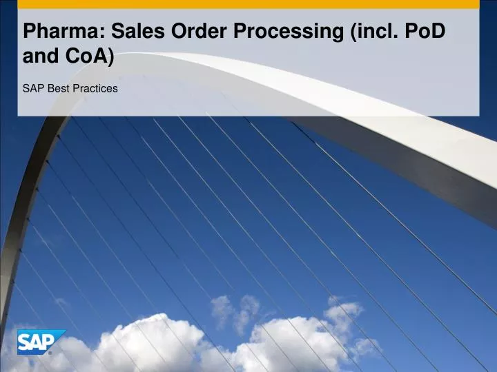 pharma sales order processing incl pod and coa