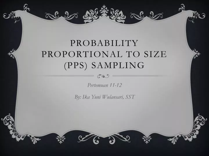 probability proportional to size pps sampling