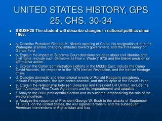 UNITED STATES HISTORY, GPS 25, CHS. 30-34