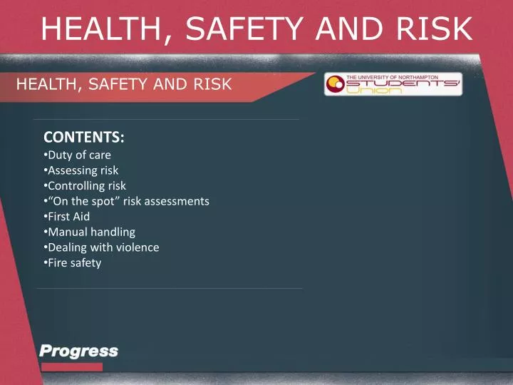 health safety and risk