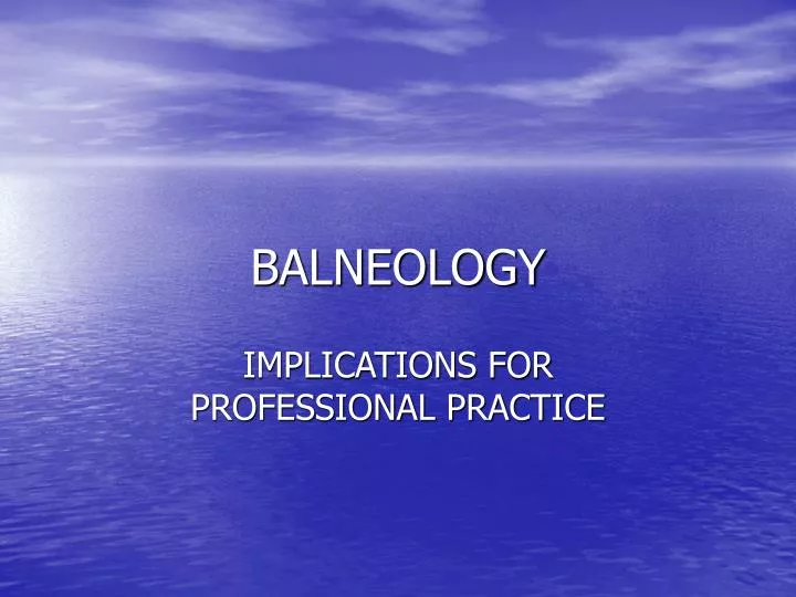 balneology