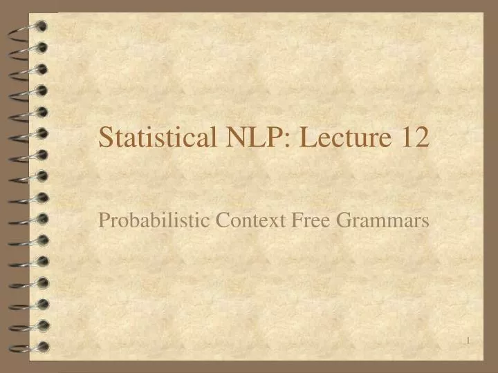 statistical nlp lecture 12