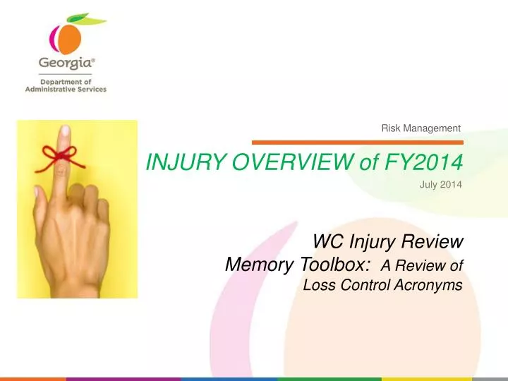 injury overview of fy2014 wc injury review memory toolbox a review of loss control acronyms