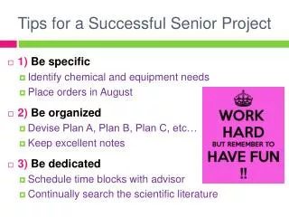 Tips for a Successful Senior Project