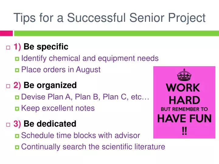 tips for a successful senior project