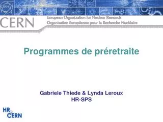 programmes de pr retraite