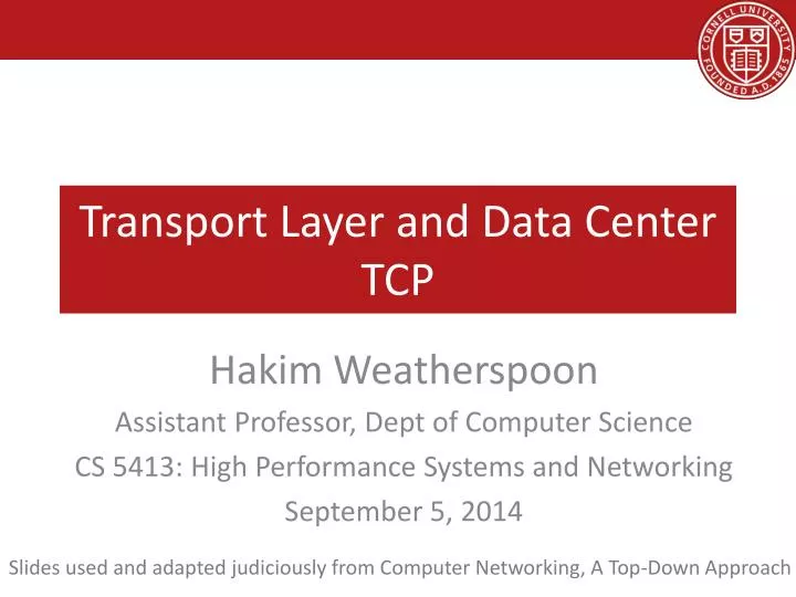 transport layer and data center tcp