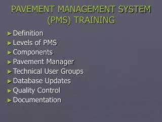 pavement management system pms training