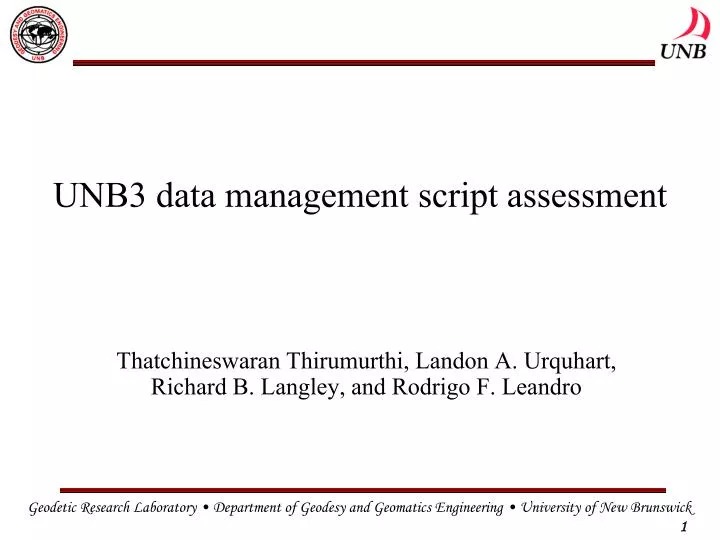 unb3 data management script assessment