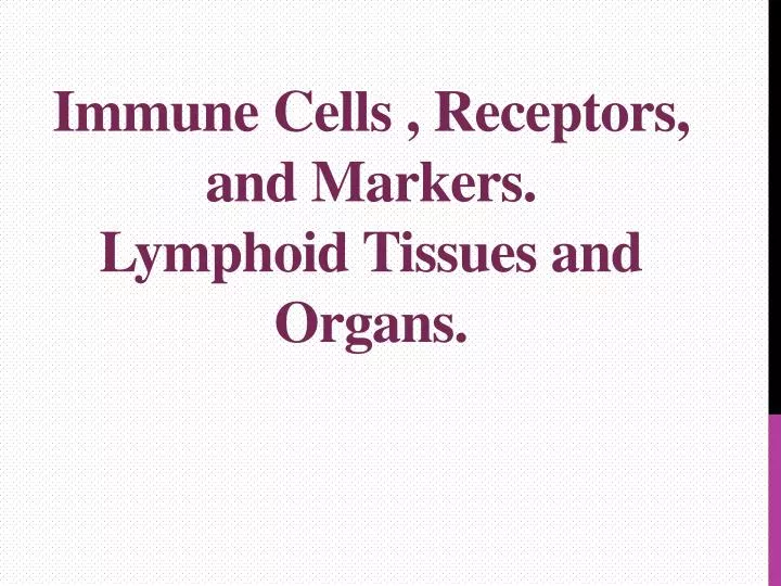immune cells receptors and markers lymphoid tissues and organs