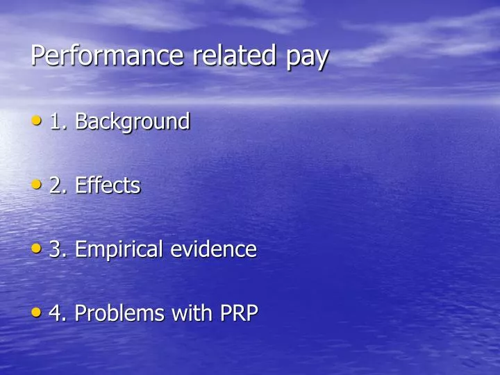 performance related pay