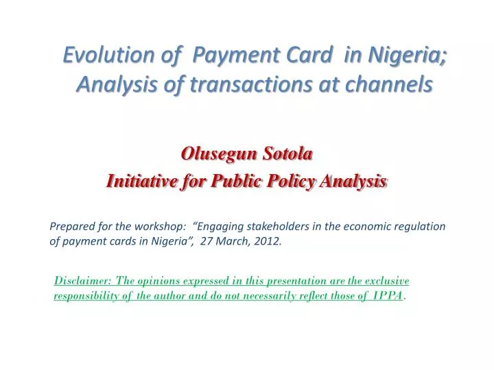 evolution of payment card in nigeria analysis of transactions at channels