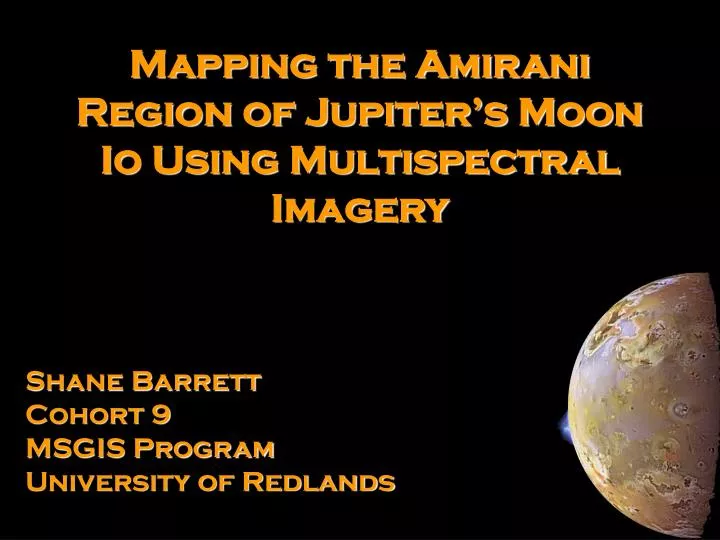 mapping the amirani region of jupiter s moon io using multispectral imagery