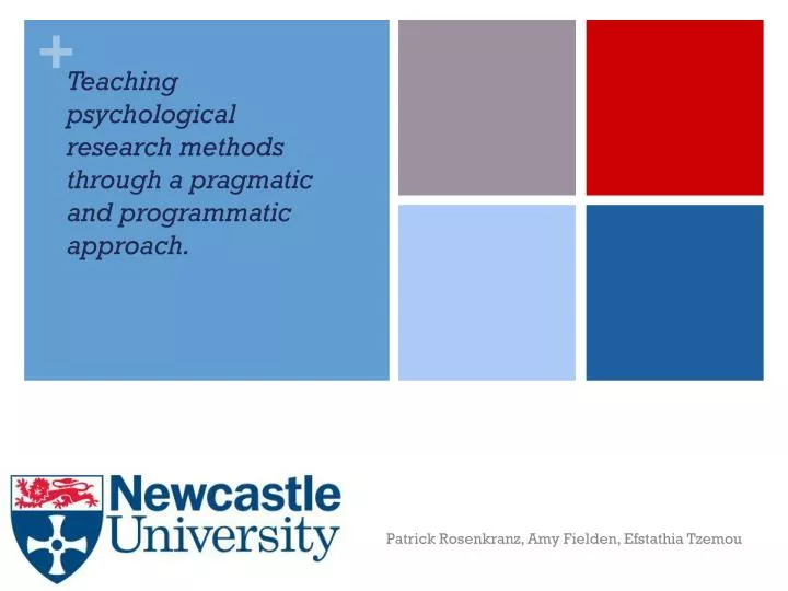 teaching psychological research methods through a pragmatic and programmatic approach