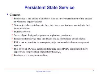 Persistent State Service