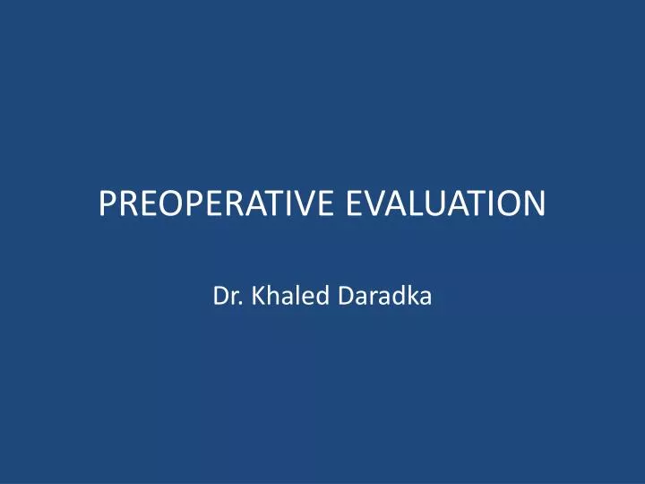 preoperative evaluation