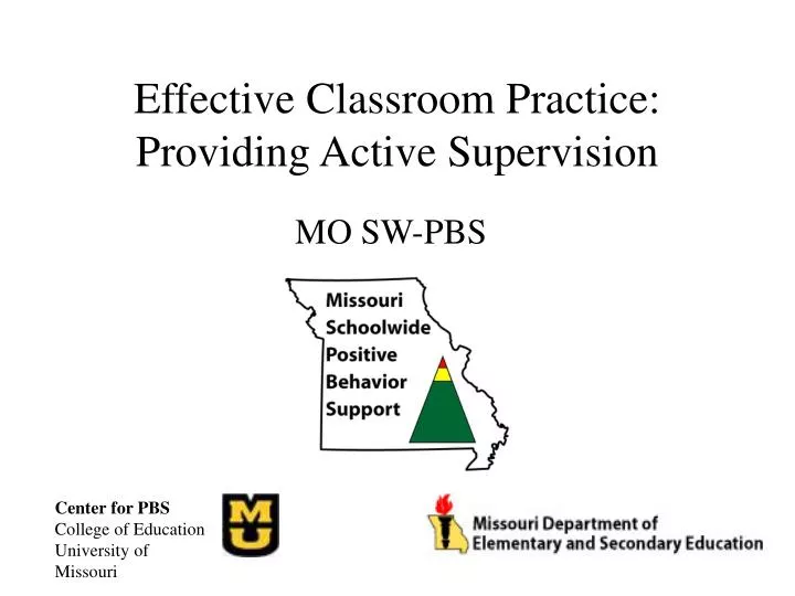 effective classroom practice providing active supervision