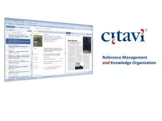 Reference Management and Knowledge Organization