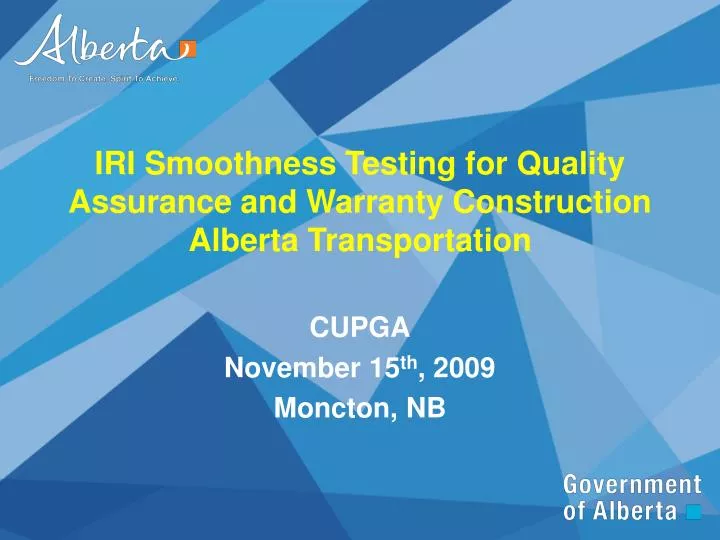 iri smoothness testing for quality assurance and warranty construction alberta transportation
