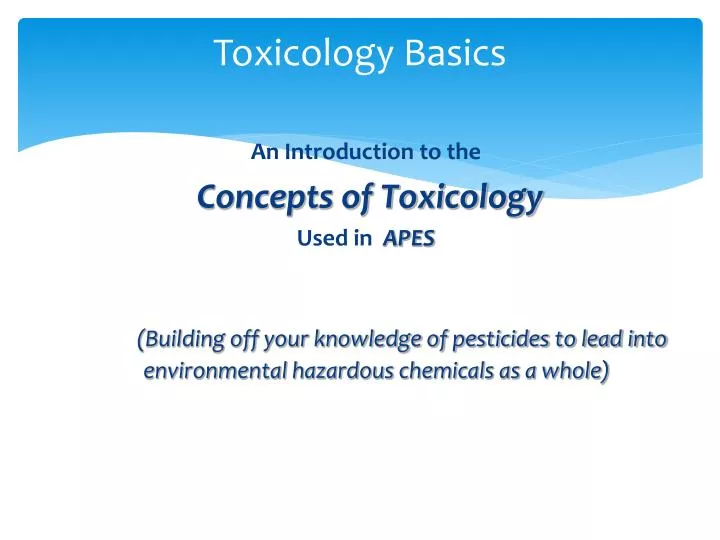 toxicology basics