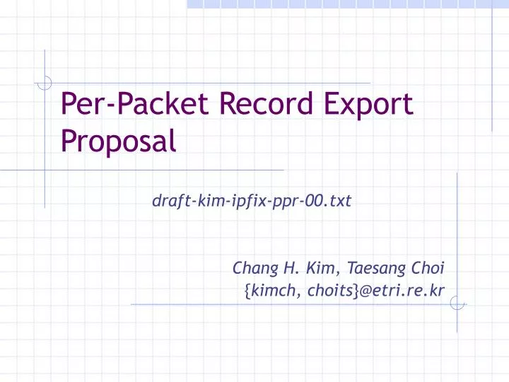 per packet record export proposal