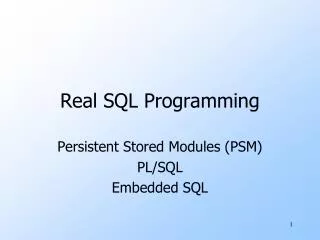 Real SQL Programming