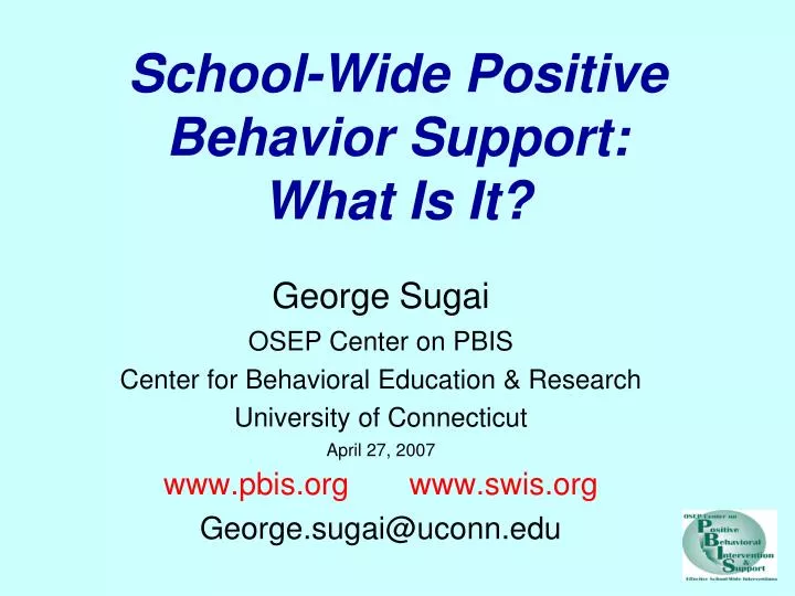 school wide positive behavior support what is it