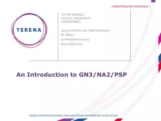 An Introduction to GN3/NA2/PSP