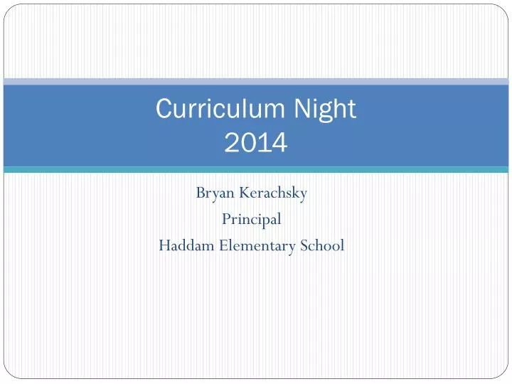curriculum night 2014