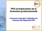 PPO et Exploration de la formation professionnelle - slide 1