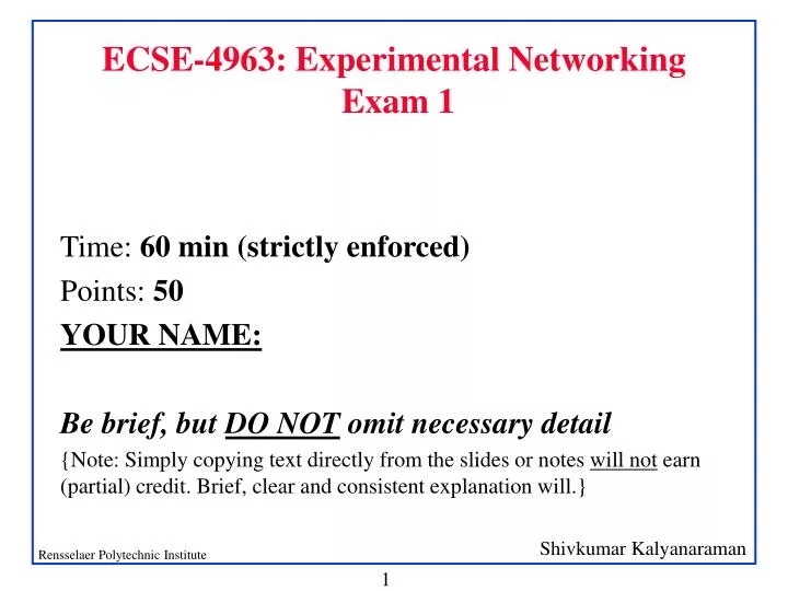 ecse 4963 experimental networking exam 1