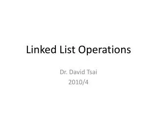 Linked List Operations