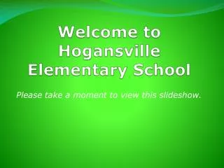 Welcome to Hogansville Elementary School