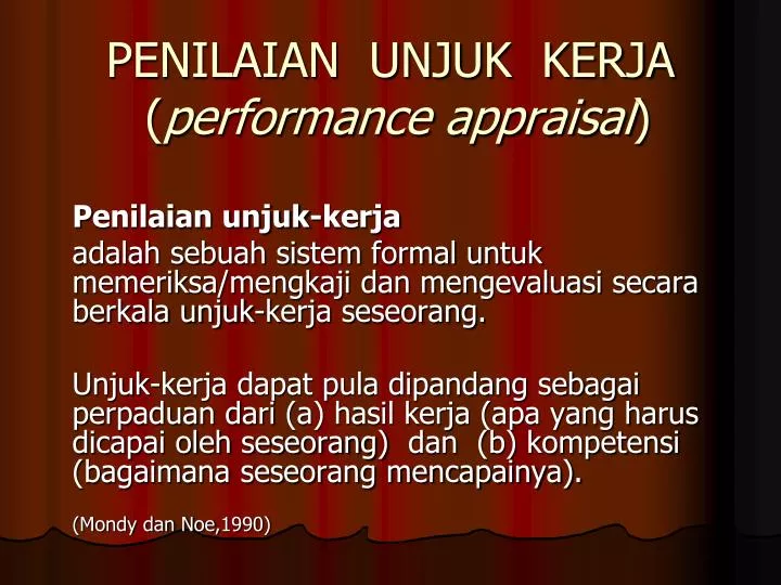 penilaian unjuk kerja performance appraisal