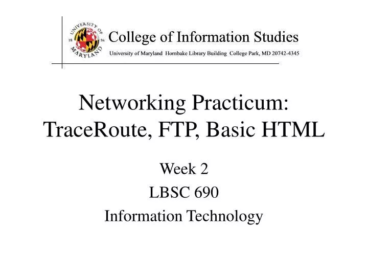 networking practicum traceroute ftp basic html